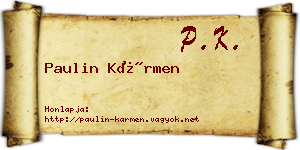 Paulin Kármen névjegykártya